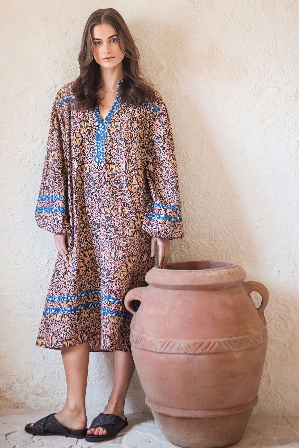 Angelina Block Print Dress – House of Lacuna