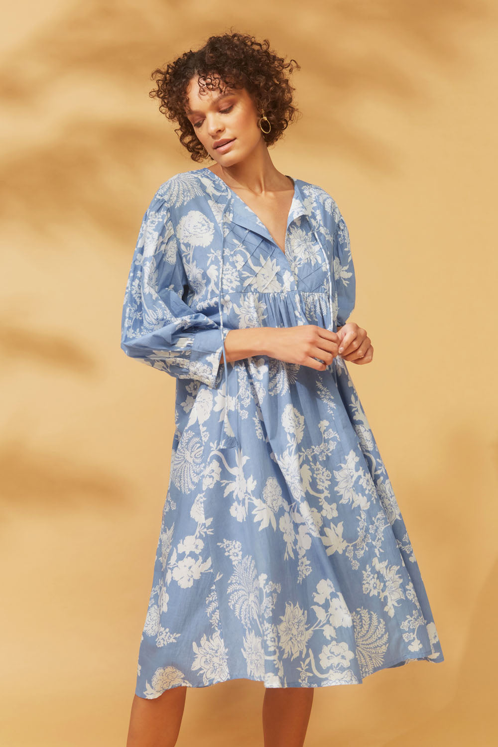 Amelia Dress Blue Paisley Print