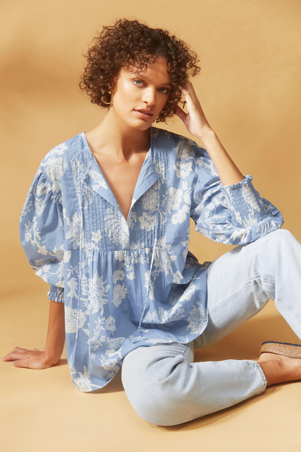 Amelia Blouse Coconut Print