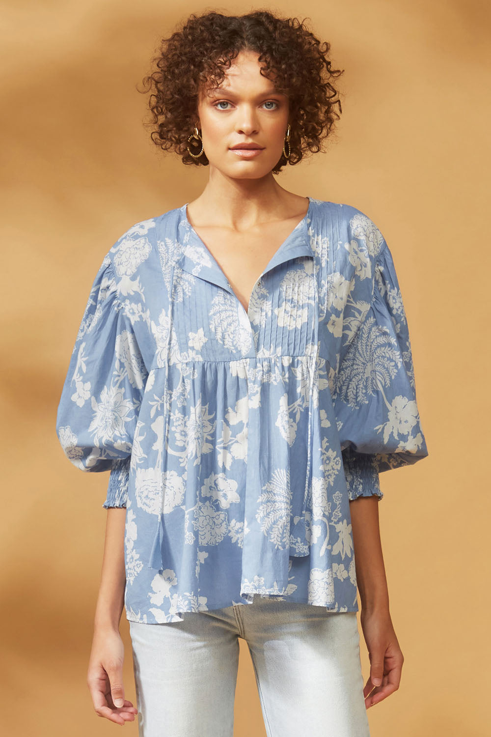 Amelia Blouse Coconut Print
