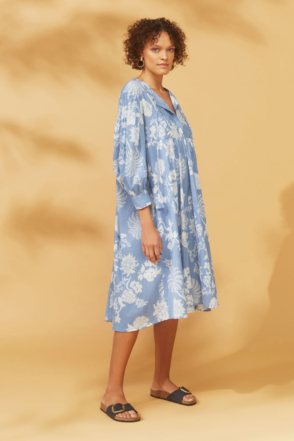 Amelia Dress Blue Paisley Print