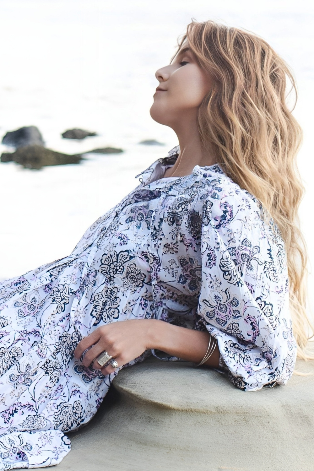 Sorrento Boho Block Print Dress