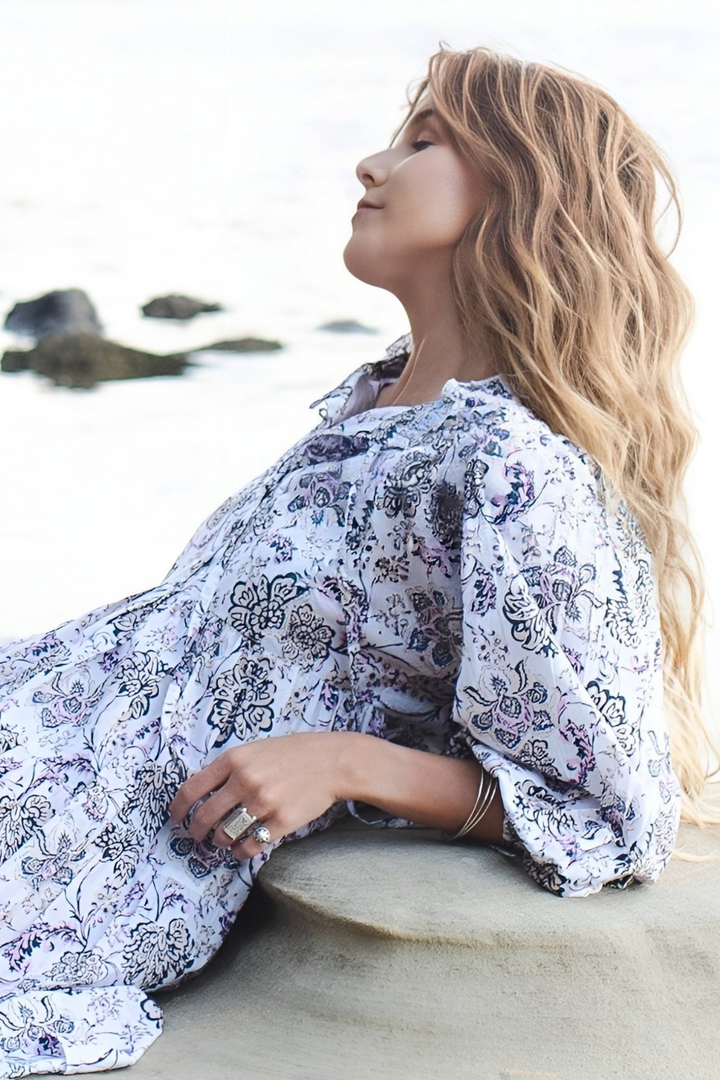Sorrento Boho Block Print Dress