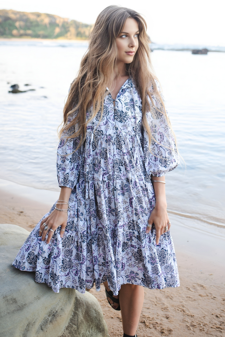 Sorrento Boho Block Print Dress