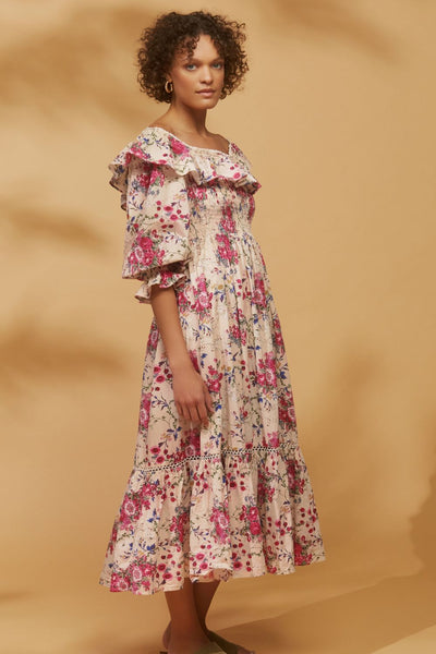 Amalfi Dress Floral Rose Print