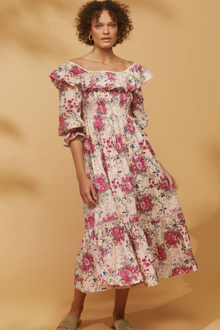 Amalfi Dress Floral Rose Print