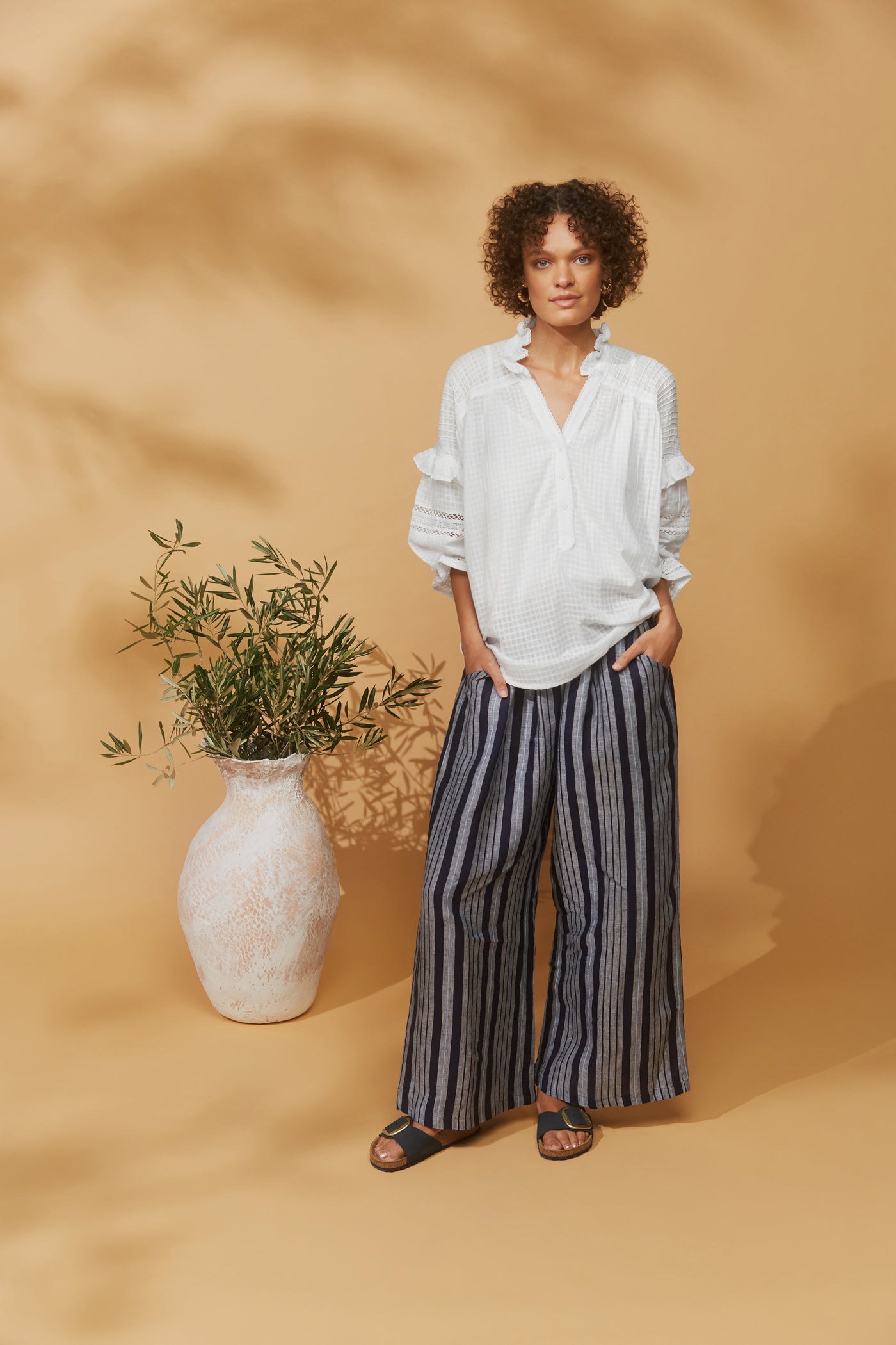 Pure Stripe Linen Marrakesh Boho Pants