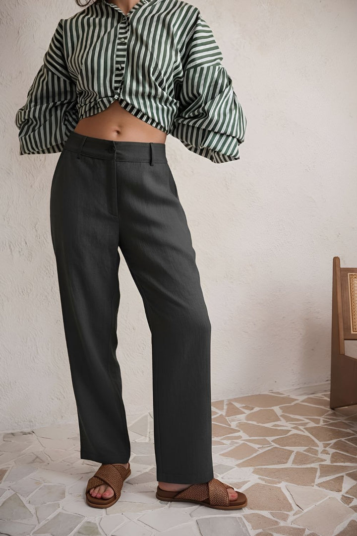 Pure Black Linen Marrakesh Boho Pants