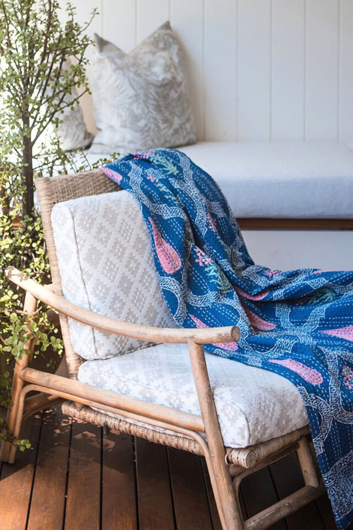 Pink Palace Indigo Throw