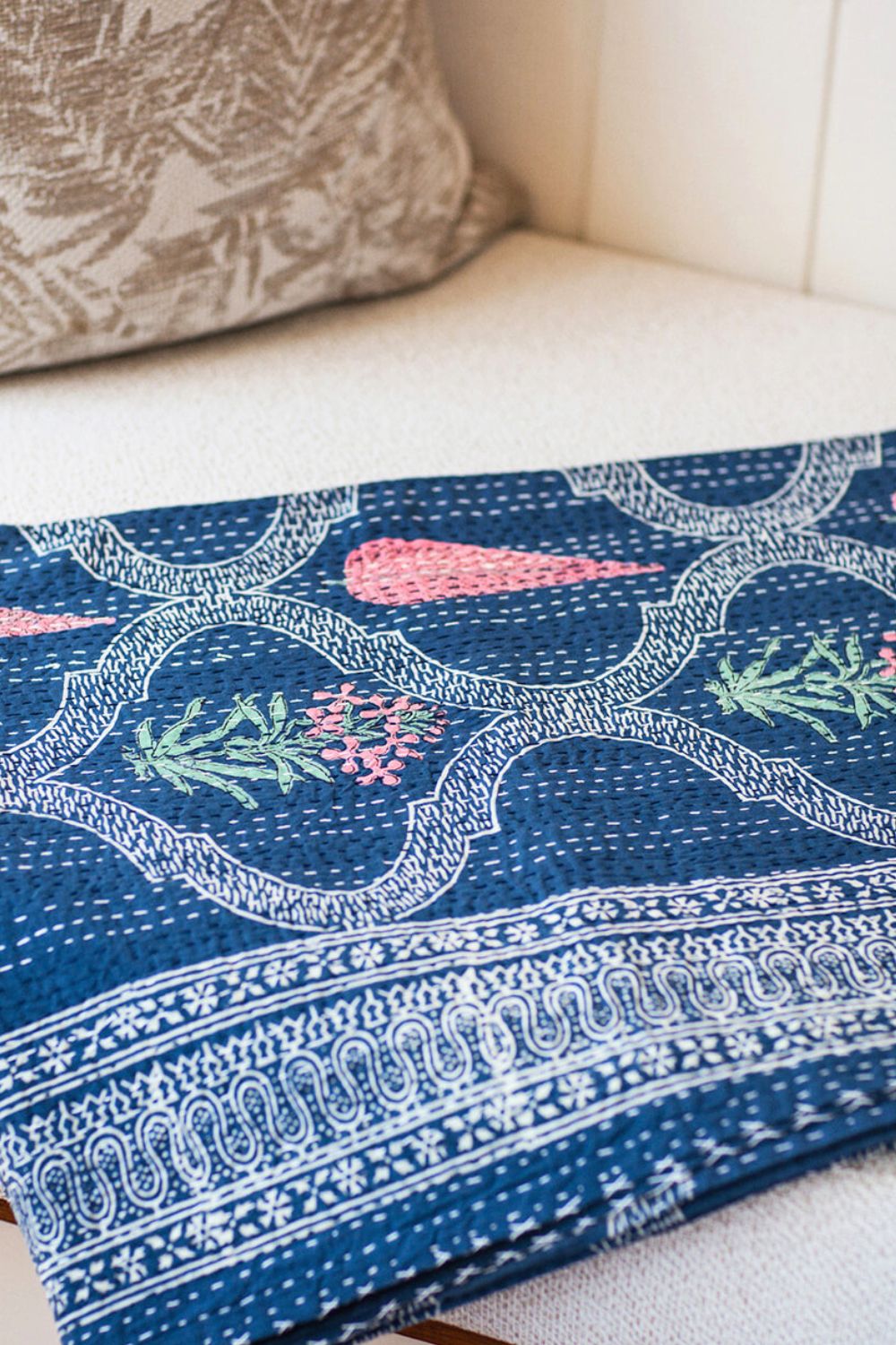 Pink Palace Indigo Throw