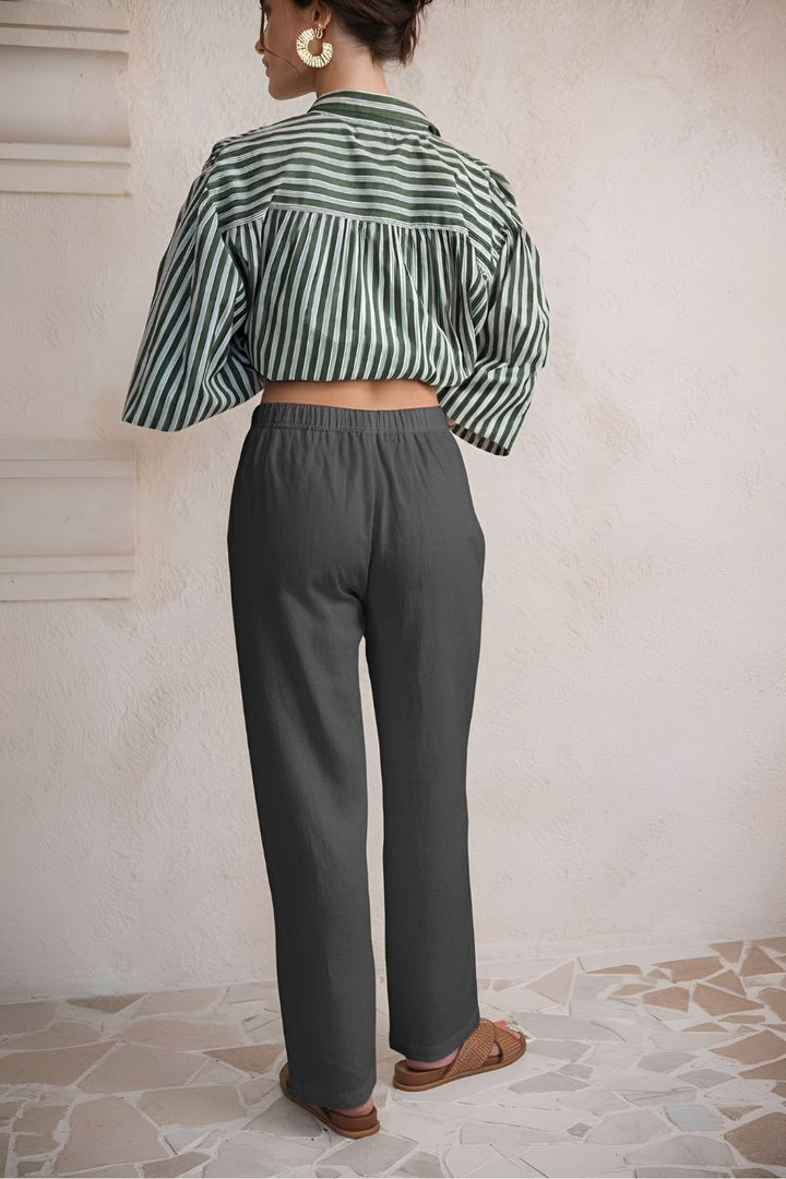 Pure Black Linen Marrakesh Boho Pants