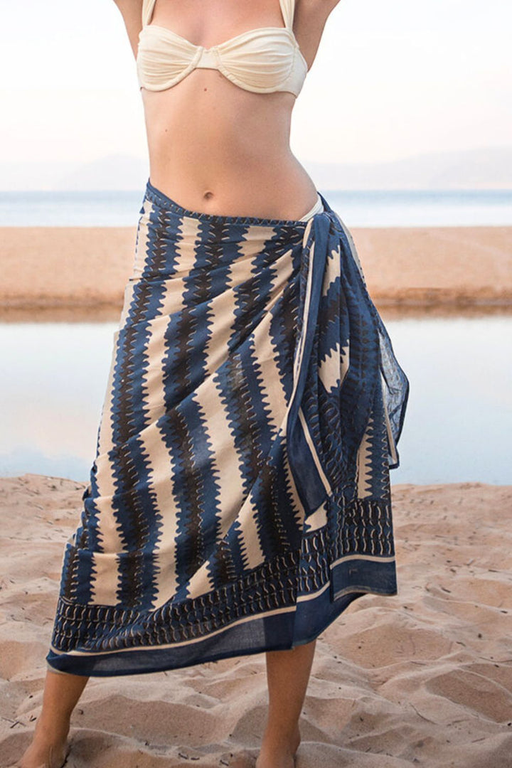 Sarong Blue Zigzag
