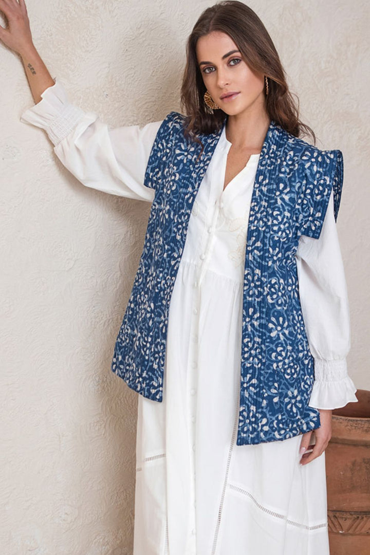 Tuscany Cotton Maxi White Dress Emboidered