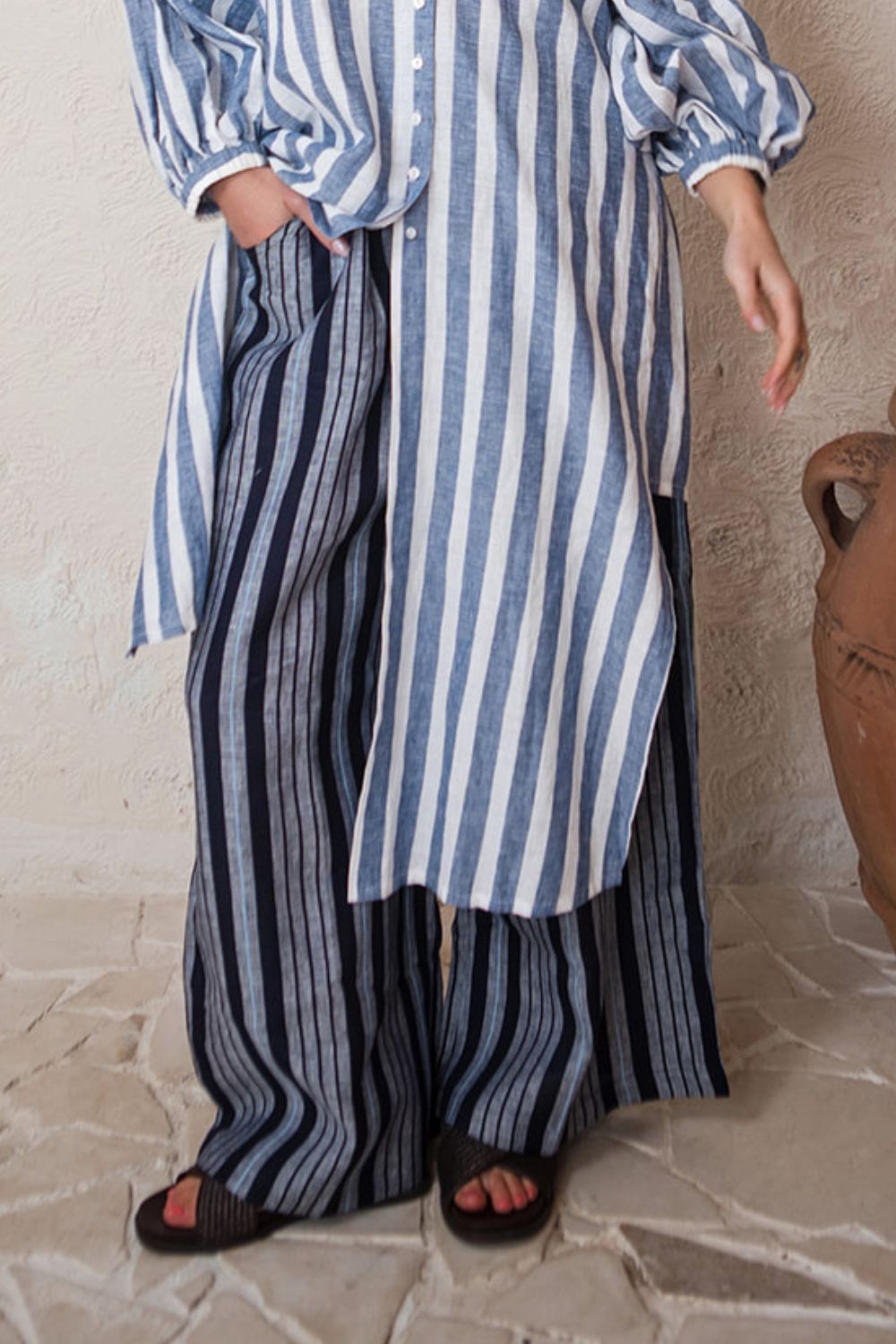 Pure Stripe Linen Marrakesh Boho Pants