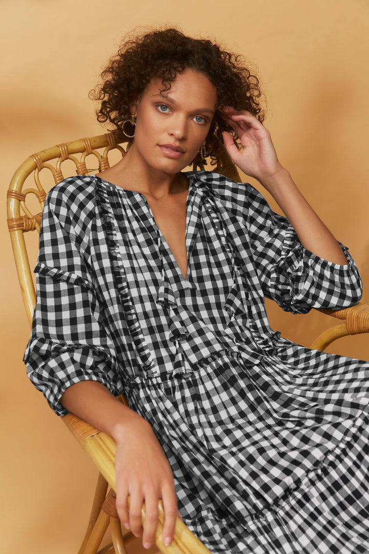 Tuscany Shirt Dress Black/White Gingham House of Lacuna Tuscany Shirt Dress Black/White Gingham House of Lacuna