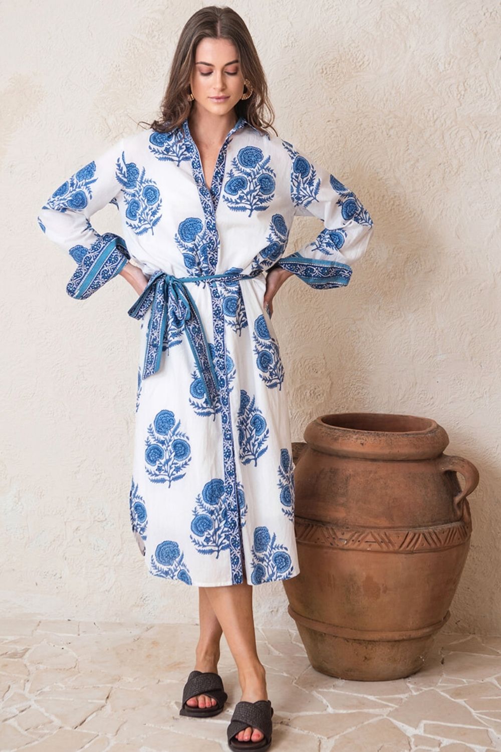 Capri Cotton Shirt Dress