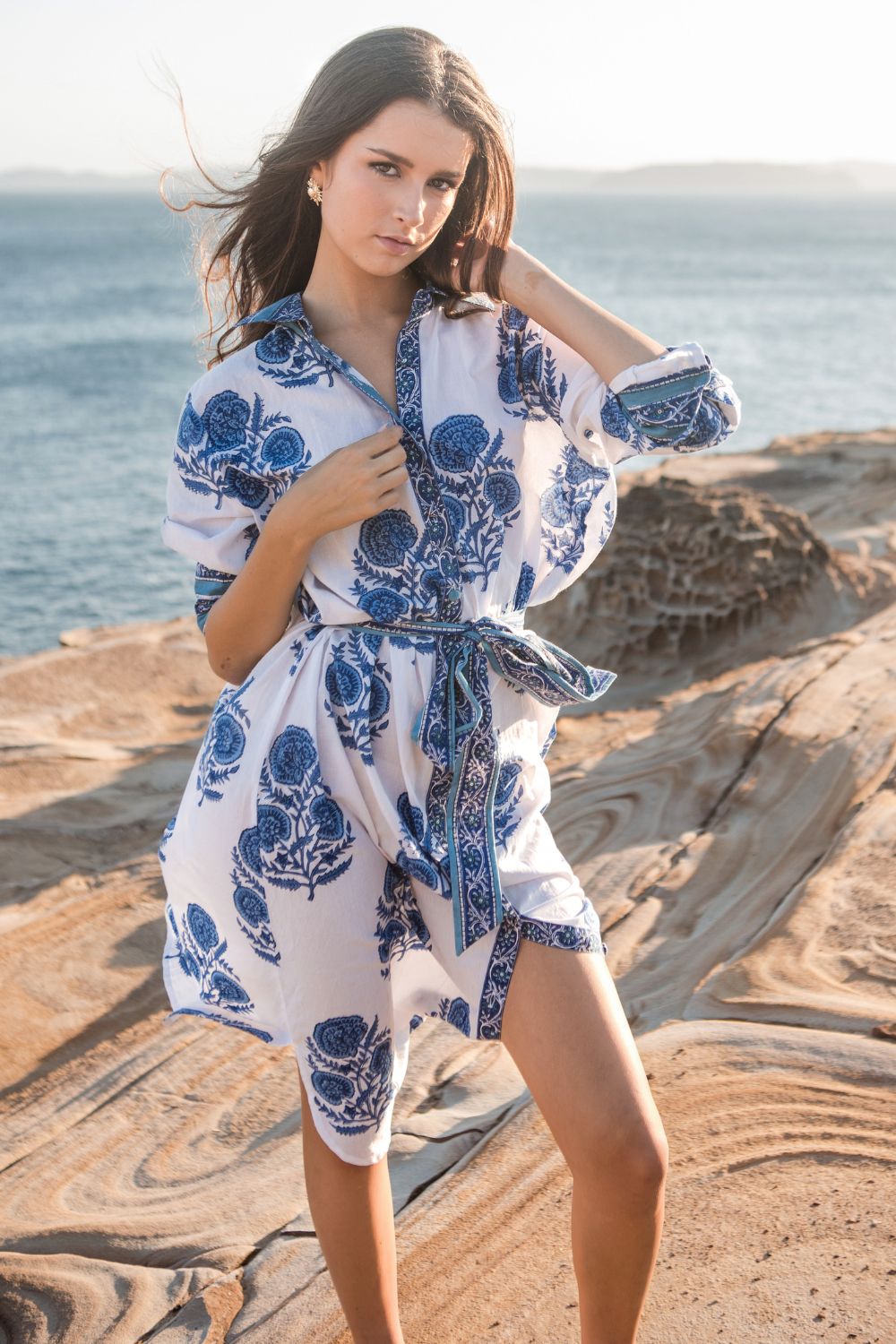 Capri Cotton Shirt Dress