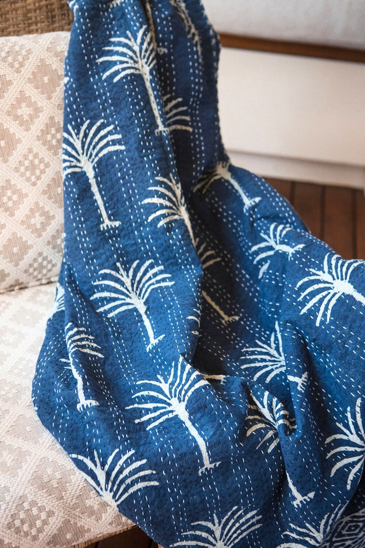 Palm Indigo Throw