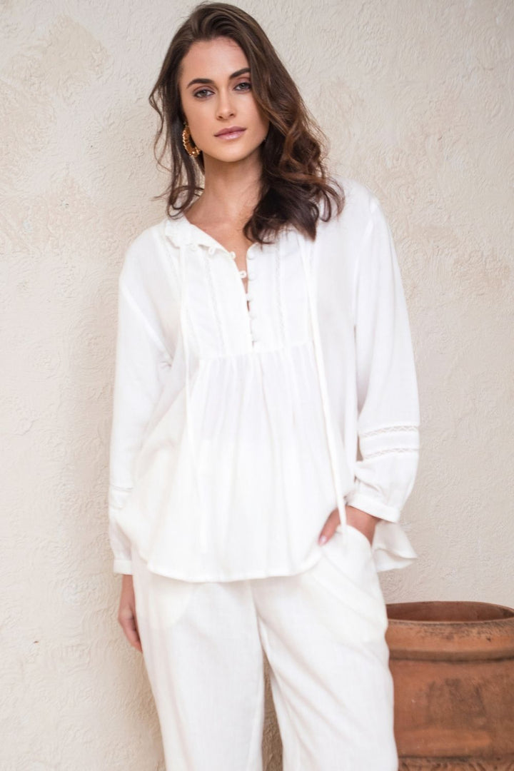 Louisa Blouse White Linen