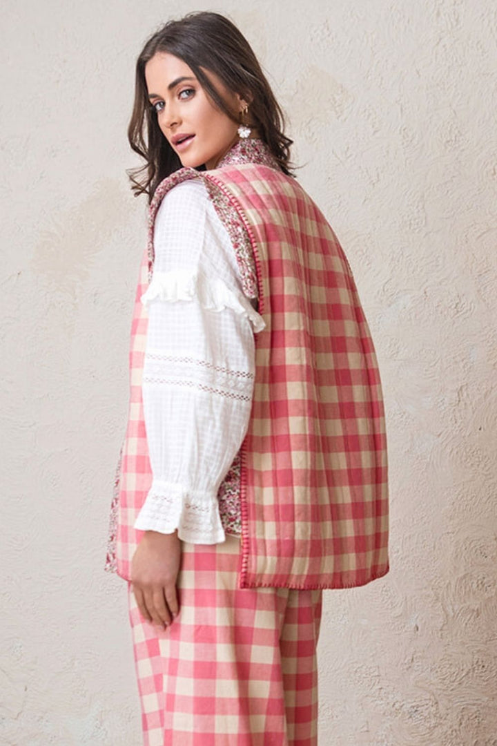 Pink Gingham Reversible Vest