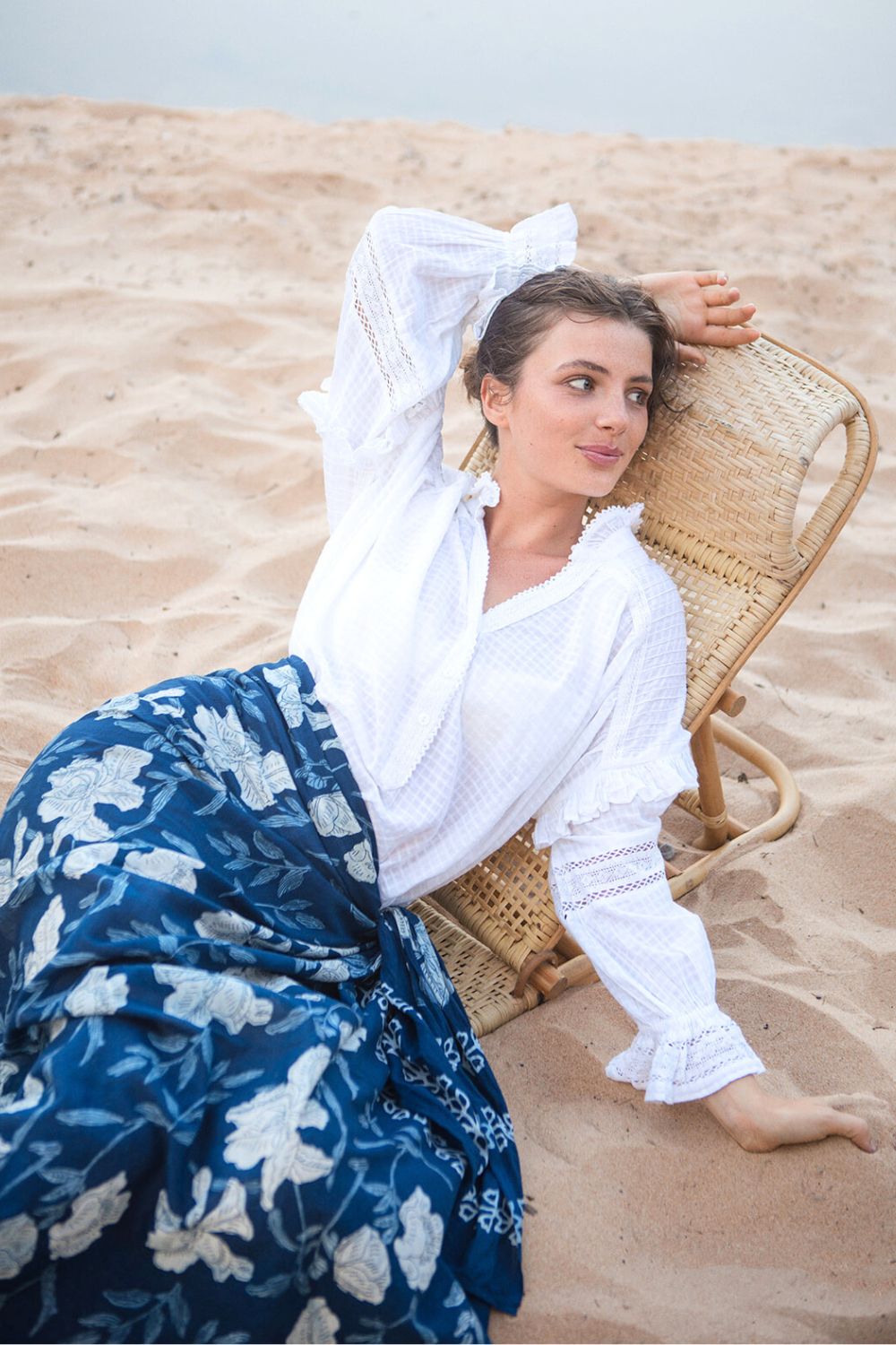 Sarong Indigo Floral Print