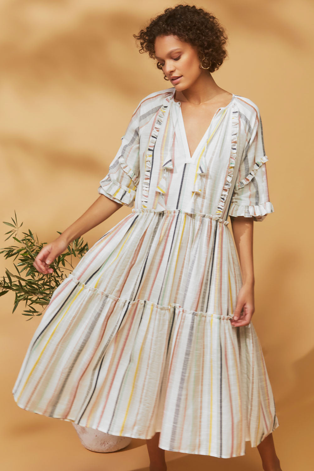Florence Stripe Maxi Tier Dress