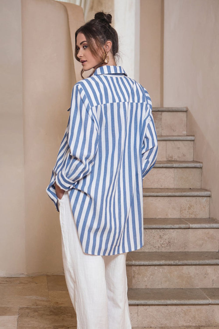 Bobby Shirt Blue & white Stripe