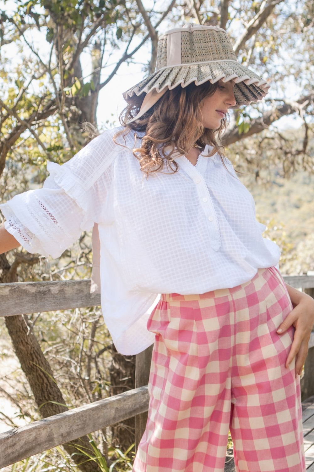 Didi Blouse White Cotton and Lace