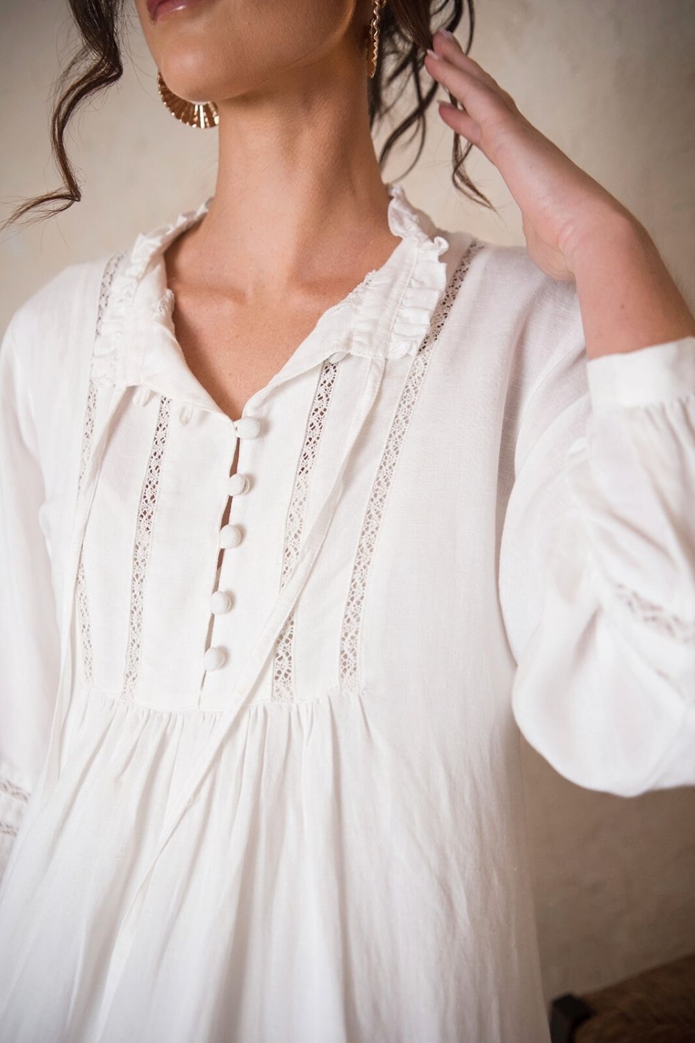 Louisa Dress White Linen