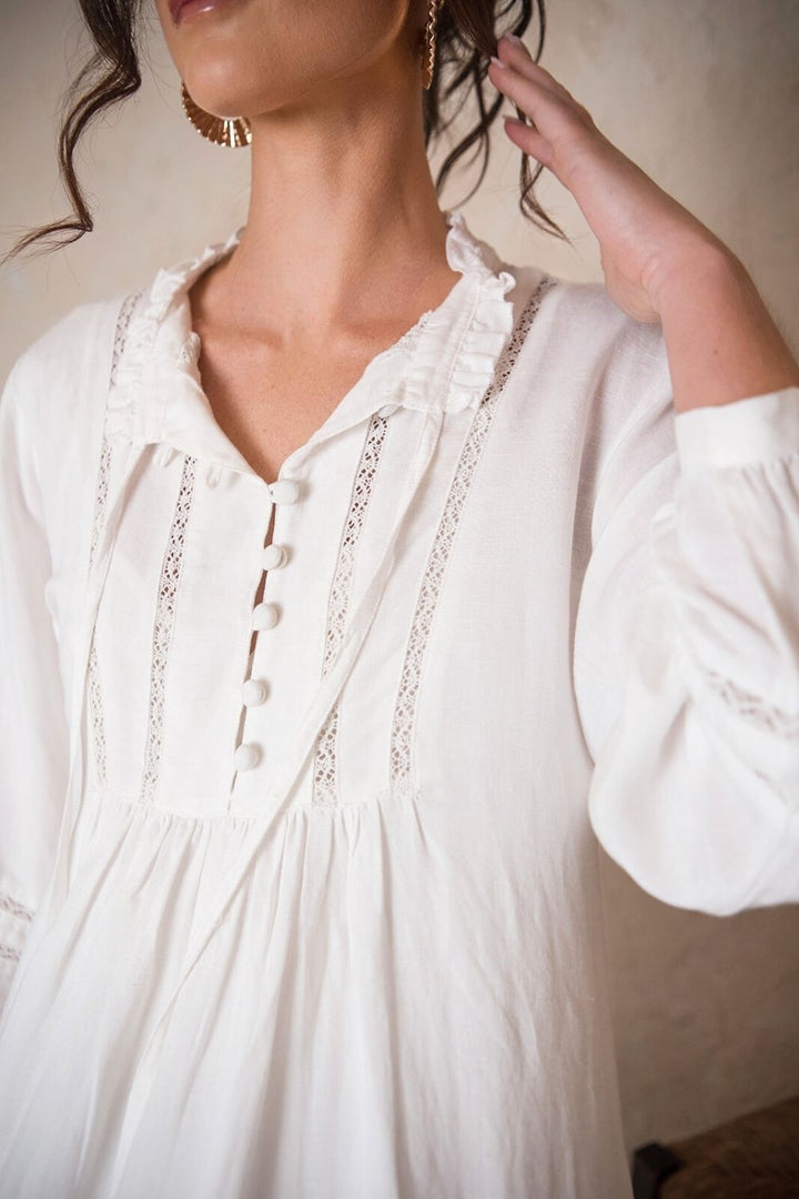 Louisa Dress White Linen