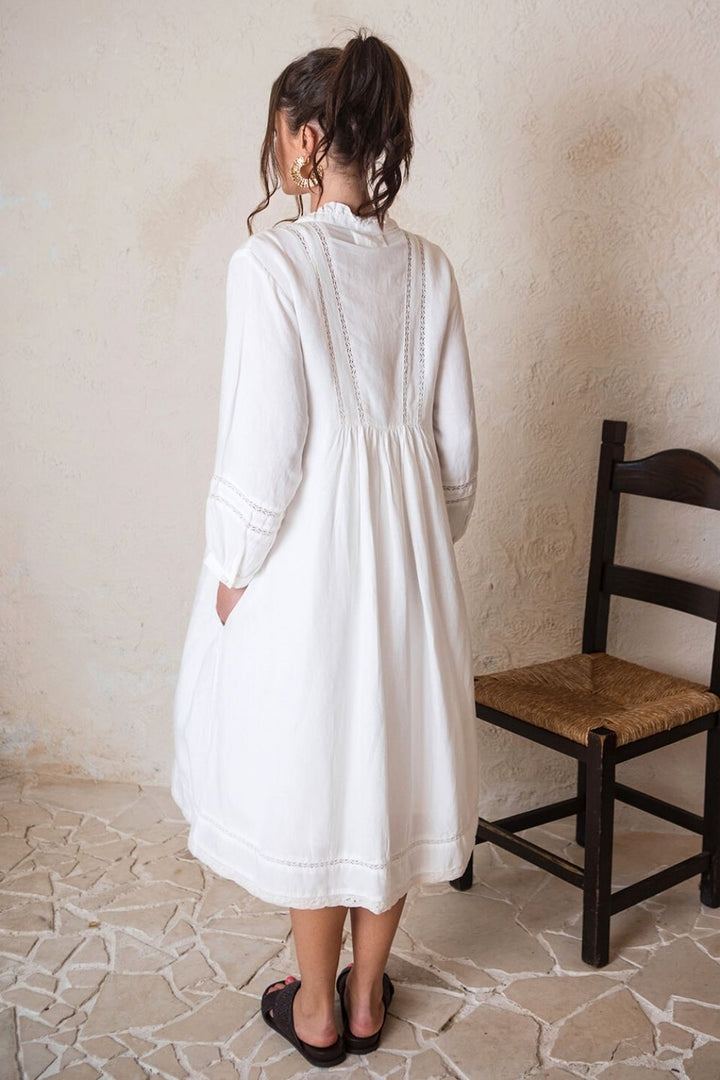 Louisa Dress White Linen
