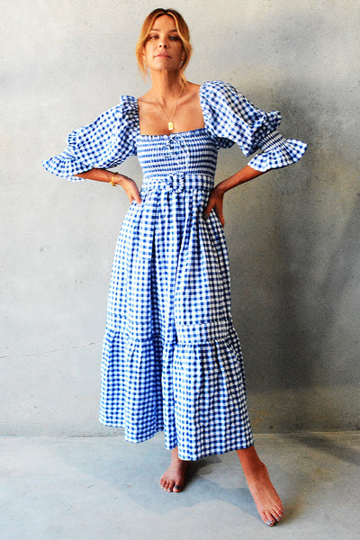 Amalfi Dress Blue Gingham