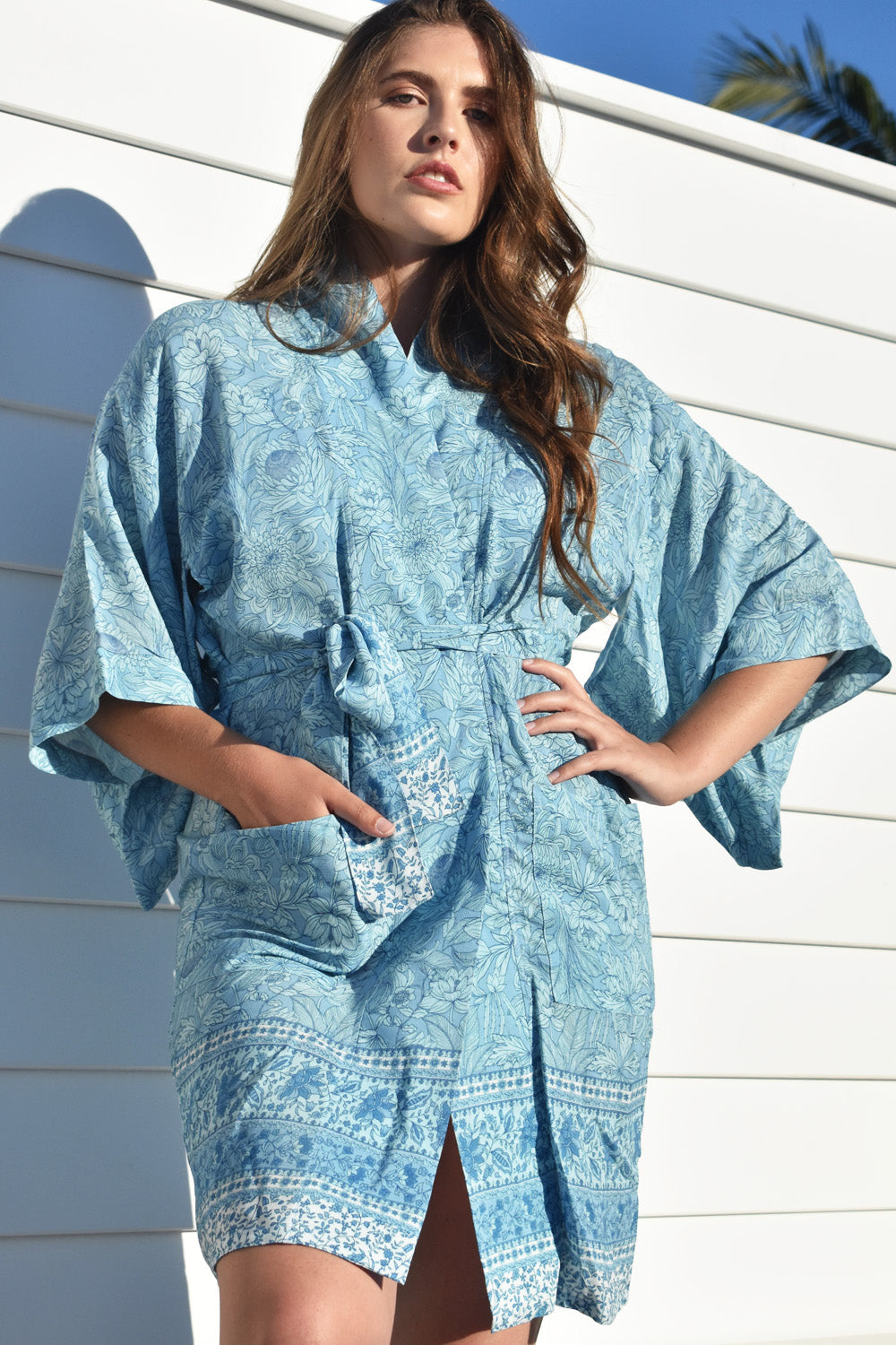 Kimono Bluebell Print