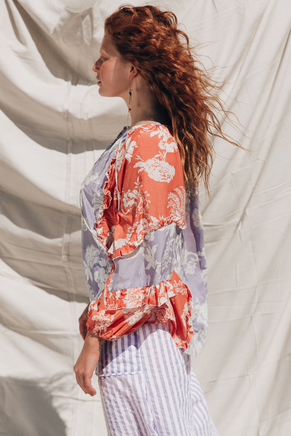 Florence Print Top Mix Apricot