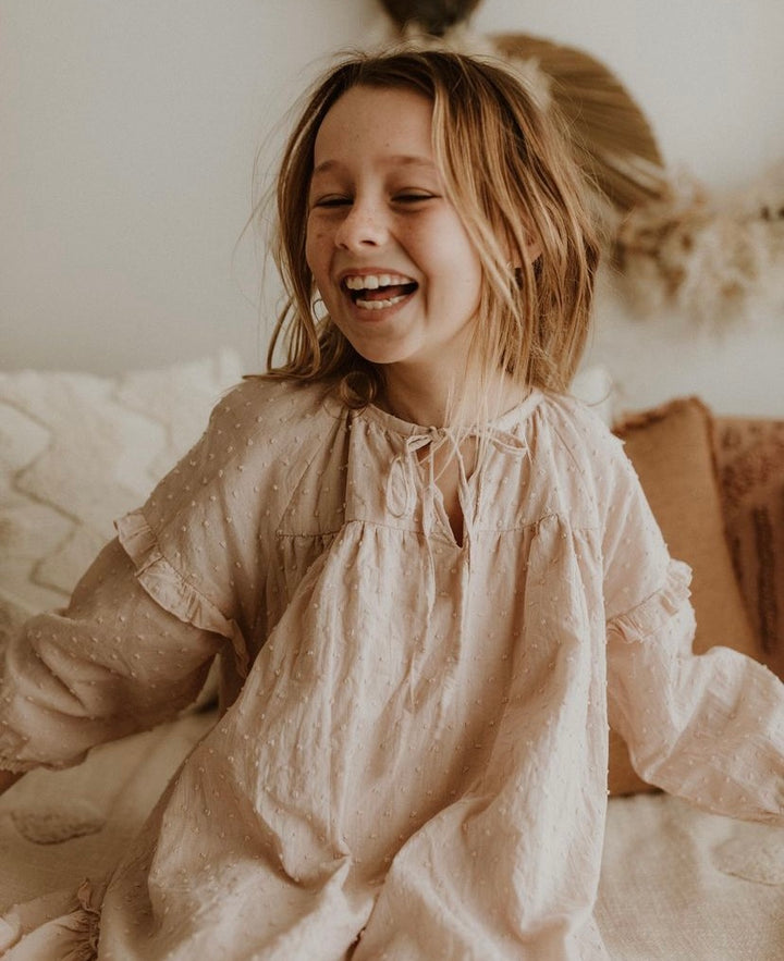 Frankie Girls Dress Dusty Pink