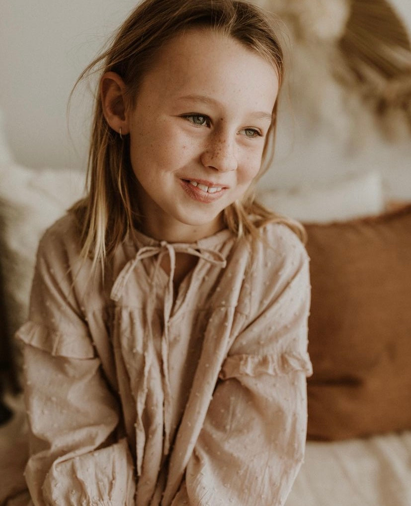 Frankie Girls Dress Dusty Pink