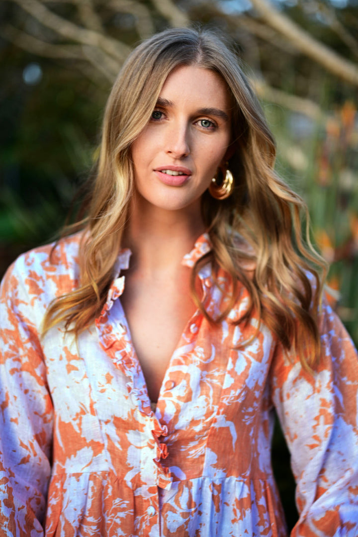 Bobby Dress Peachy Print