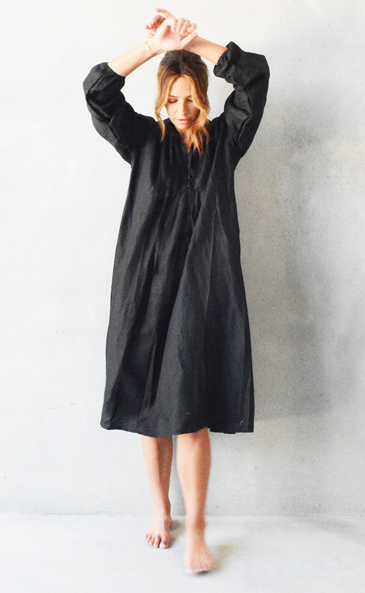 Louisa Dress Black Pure Linen