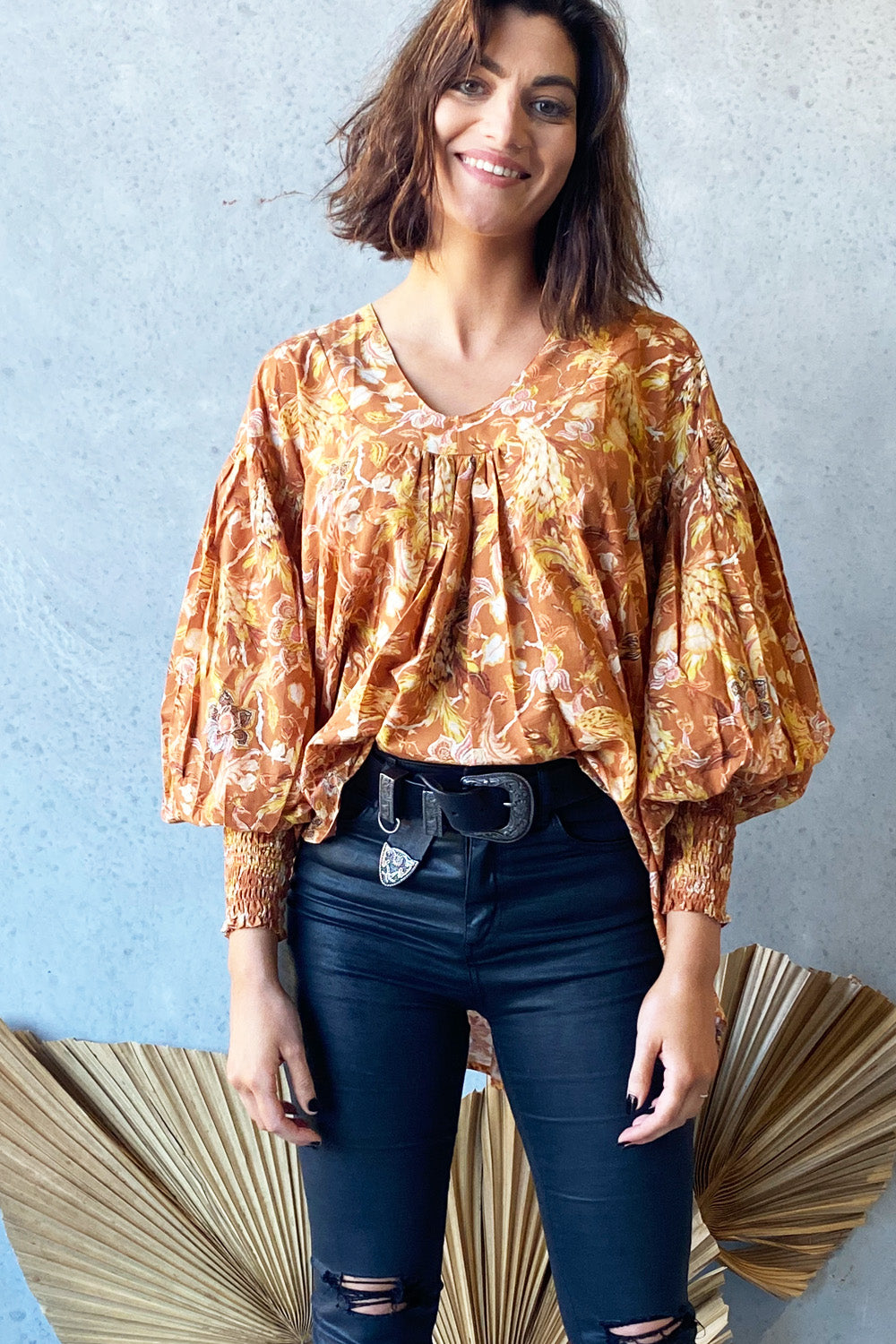 Siena Blouse Rust Print