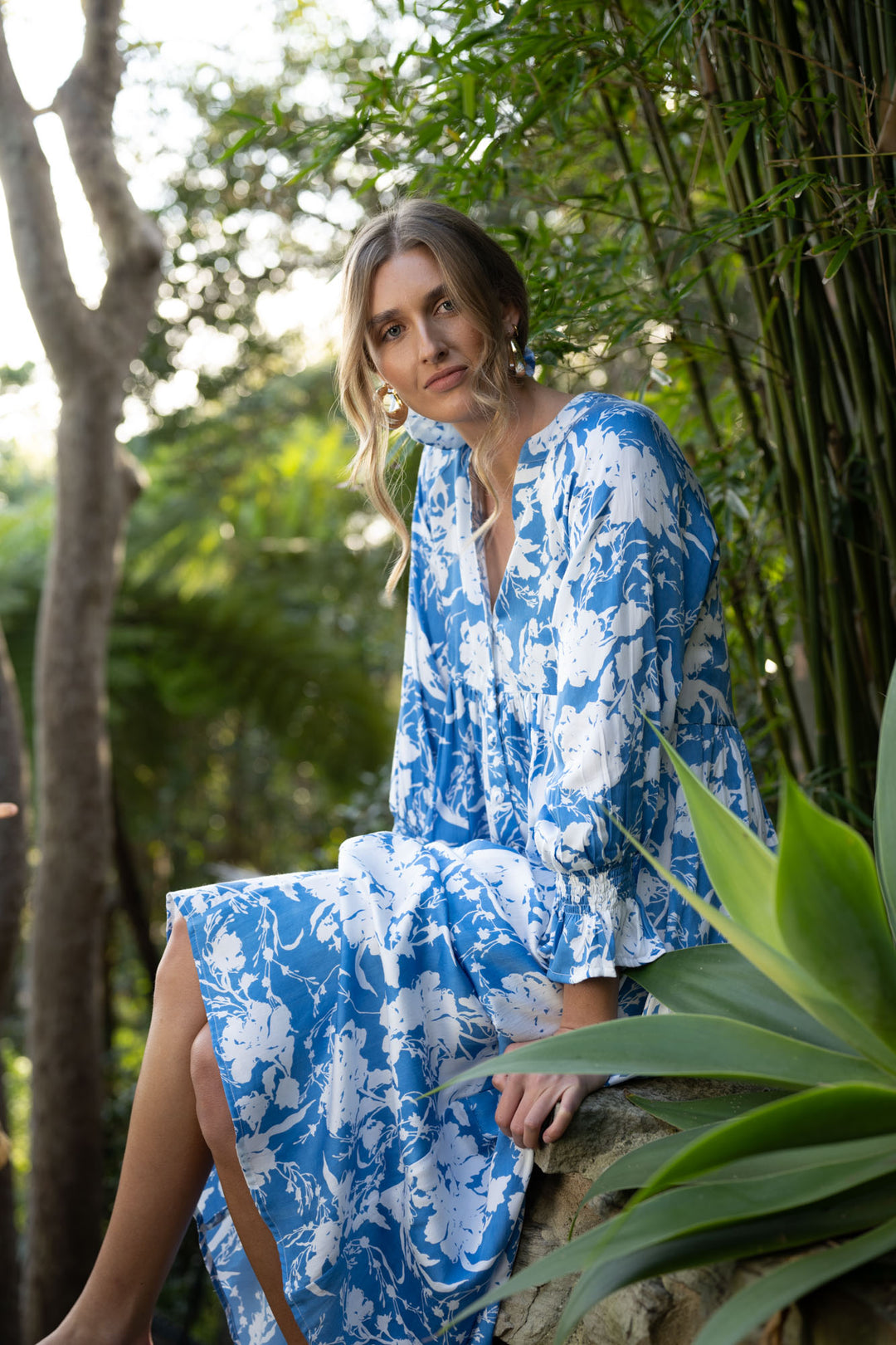 Tuscany Amalfi Print Maxi Boho Dress