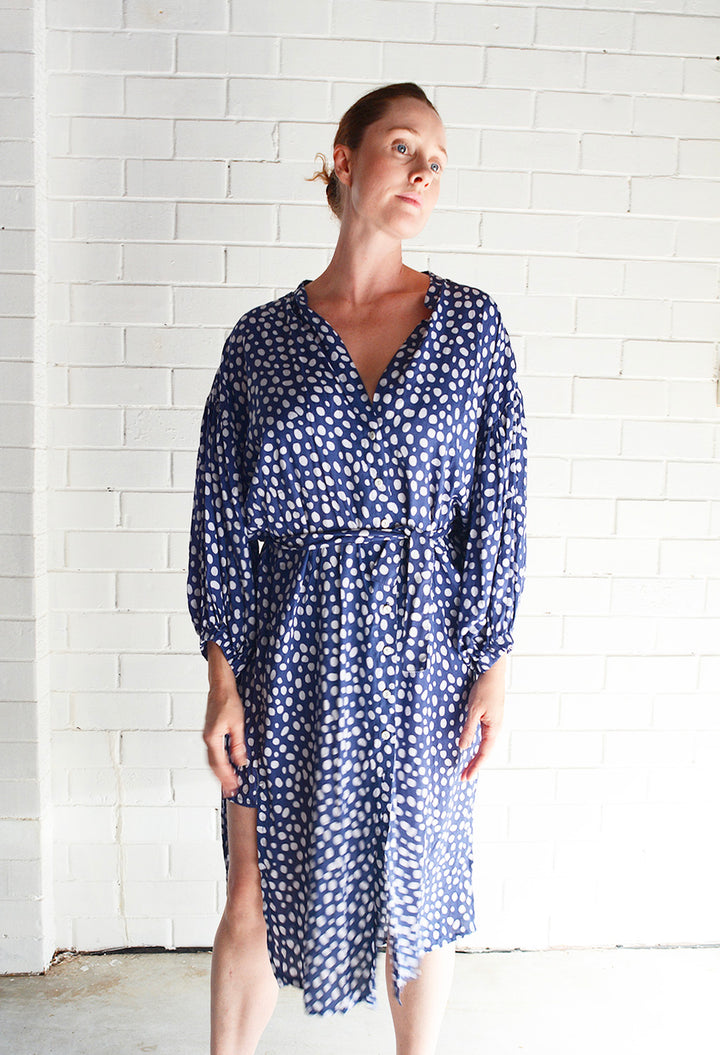 Button Down Geo Dot Dress