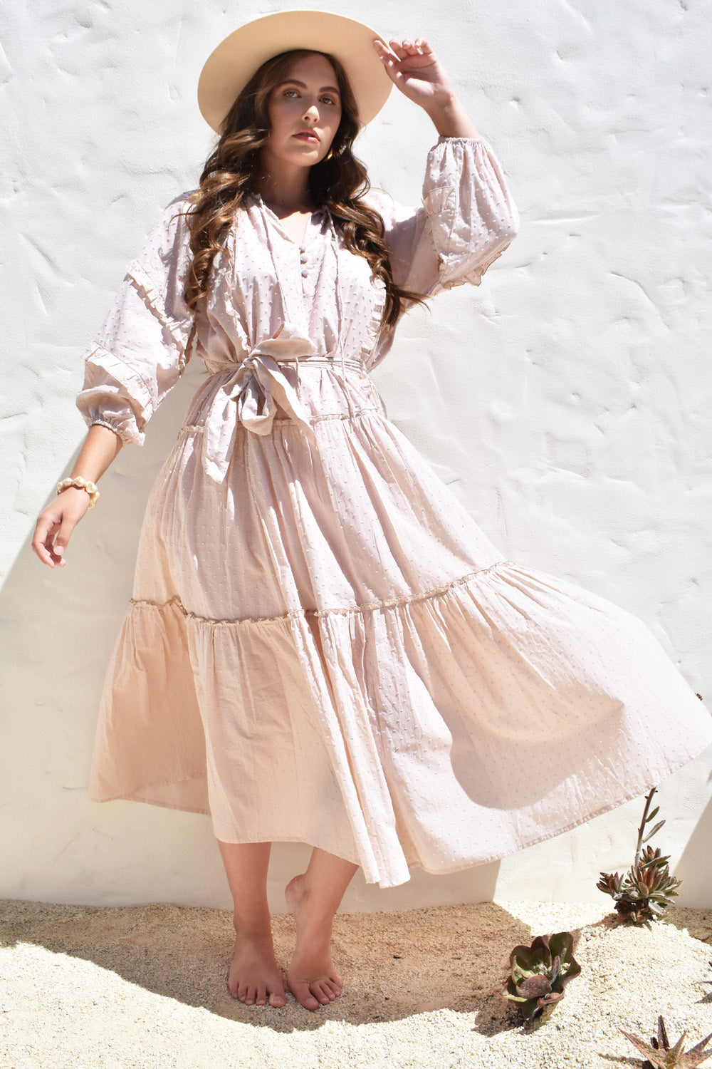 Cotton Dusty Pink Florence Dress