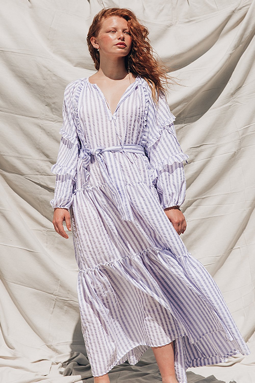 Florence Maxi Soft Blue Stripe