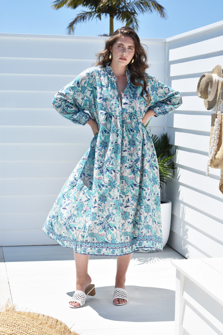 Louisa Dress Peacock Print