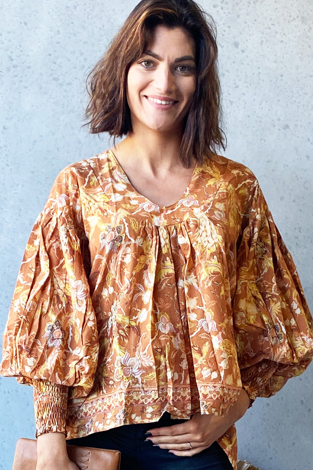 Siena Blouse Rust Print