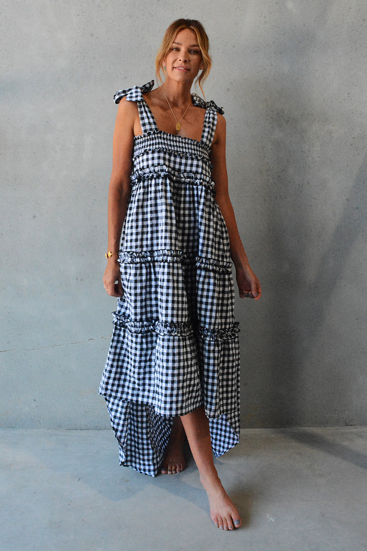 Sophia Dress Black/White Gingham