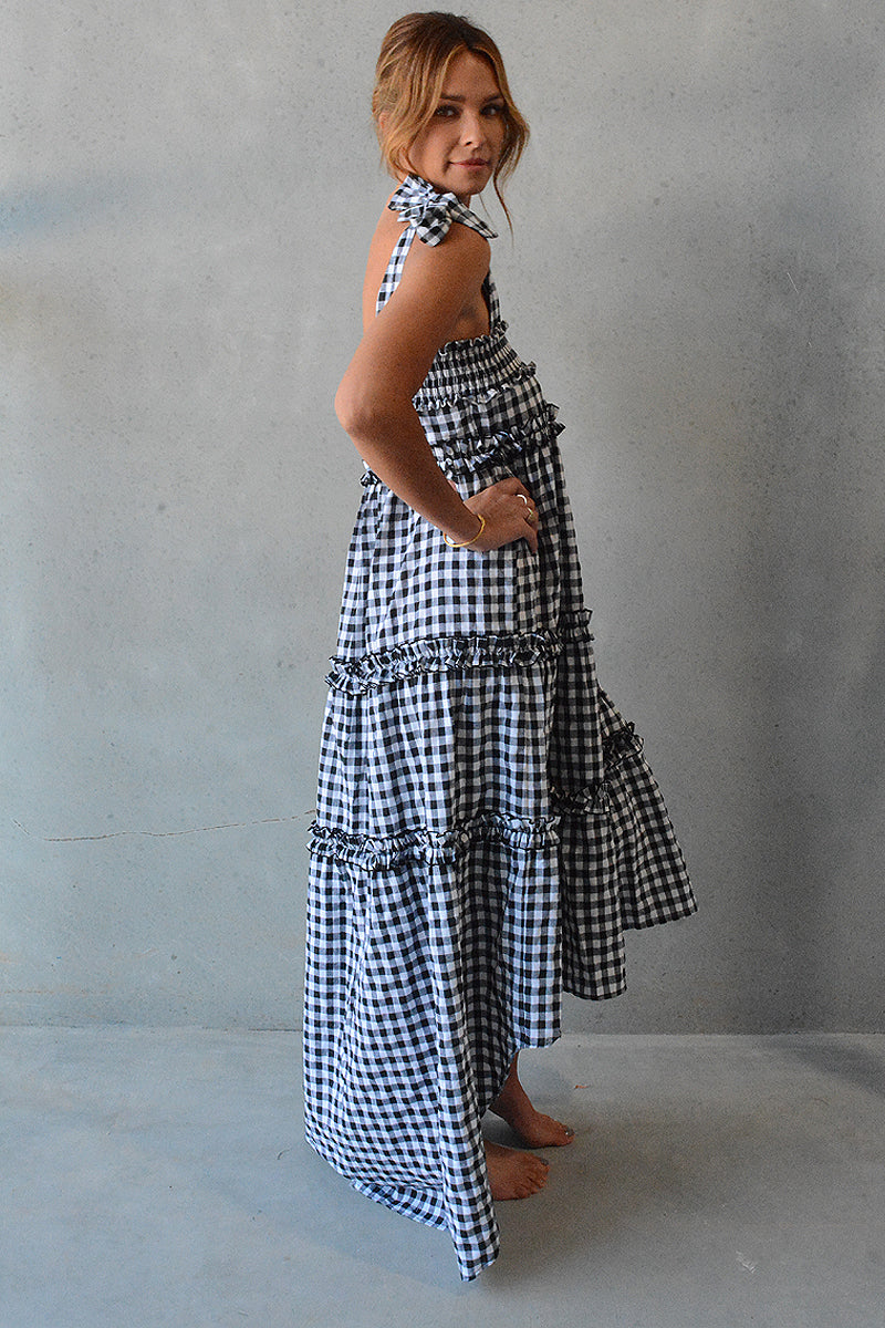 Sophia Dress Black/White Gingham