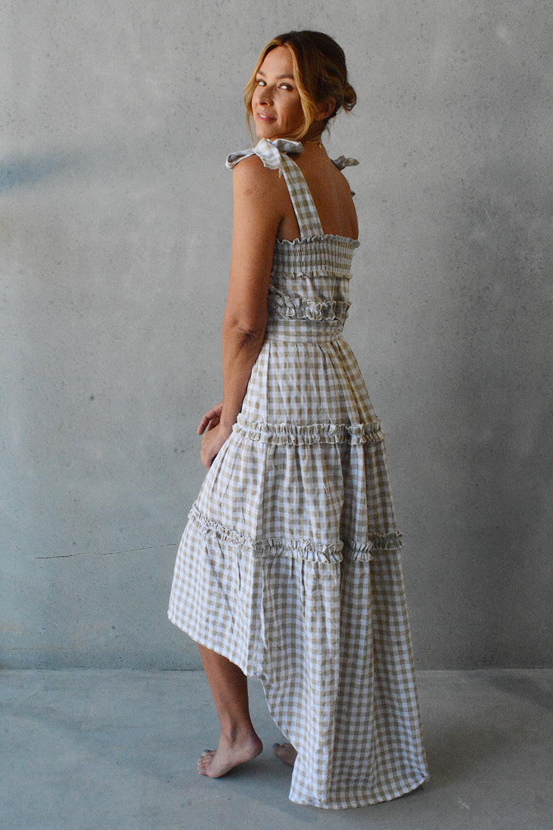 Sophia Dress Fawn Gingham